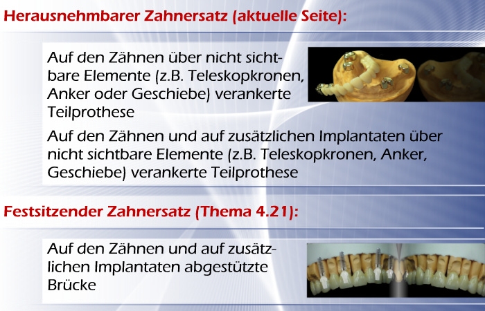 Aufzählung der Versorgungsmöglichkeiten